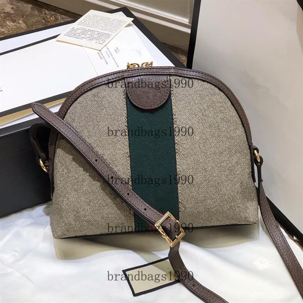 

2021 designer shell bag classic women handbags fashion genuine leather shoulder bags cross body two-tone green red3040