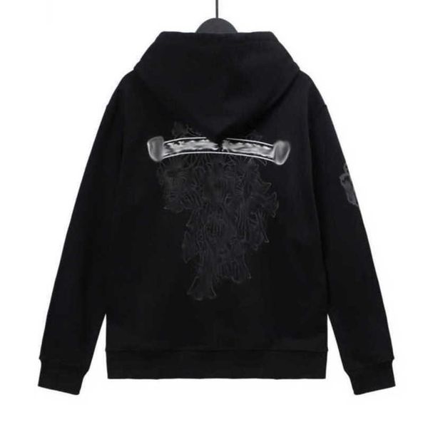 

fashion luxury men's jackets sweatshirts men women classic hoodies zipper hooded sweater designer cross pullover sanskrit hoodie casual, Black;brown