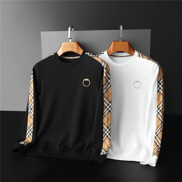 

men's sweatshirt designer striped printed hoodie fashion high street long sleeve casual breathable crew neck men's spring and autu, Black