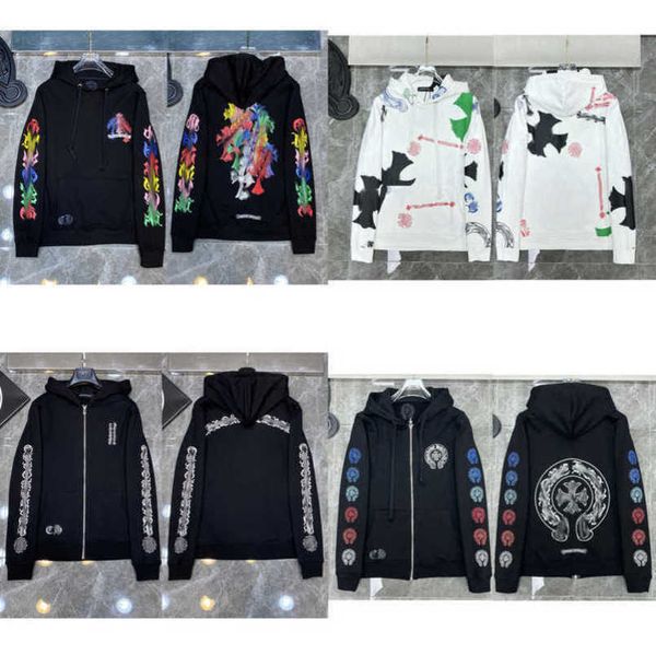 

jackets fashion men's luxury sweatshirts men women classic hoodies ch zipper hooded sweater designer cross pullover sanskrit hoodie cas, Black;brown