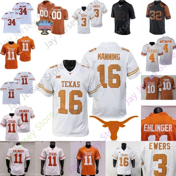 

custom texas longhorns football jersey ncaa college quinn ewers vince young bijan robinson arch manning ja'tavion sanders barryn sorrel, Black;red