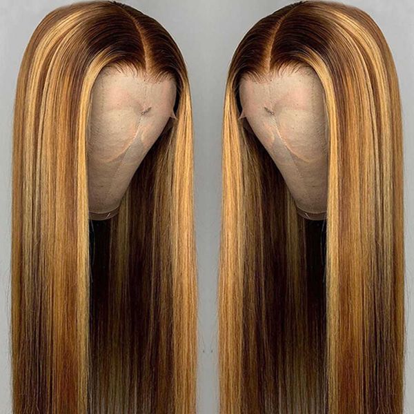 

lace wigs mstoxic ombre straight front t part human hair brazilian al 221216, Black;brown