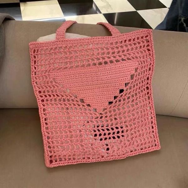 

lady large straw bag wine coconut fiber tote bags women shopping handbag crochet pouch2437