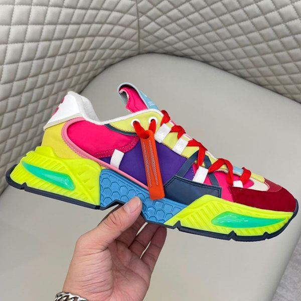 

with box designer shoes womens mens designer sports shoes mixed-material airmaster sneakers fashion daymaster designs with contrasting wvxz, Black