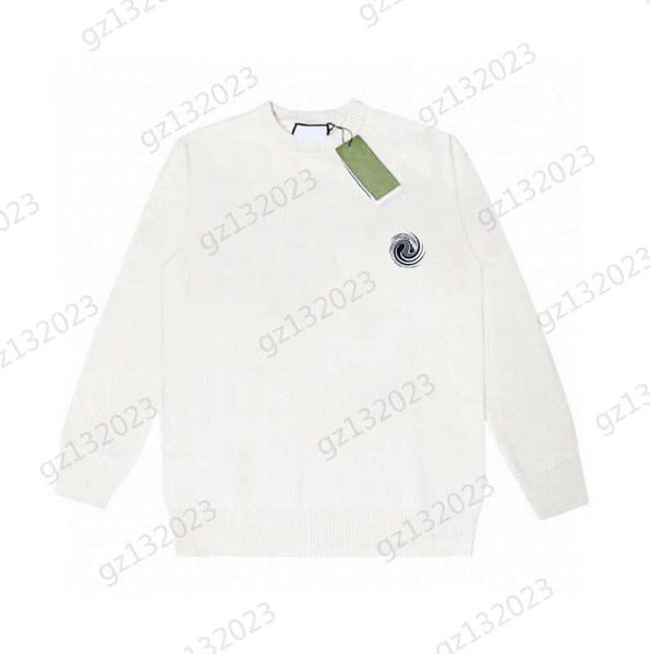 

womens sweaters front logo decoration thread round neck pullover knitted sweater long-sleeved casual joker warm knitwear style women clothes, White;black