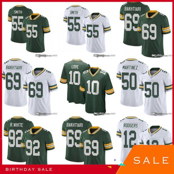 

football jerseys green bay''packers''men women youth 12 aaron rodgers 28 aj dillon 69 david bakhtiari 92 reggie white 10, Black;red