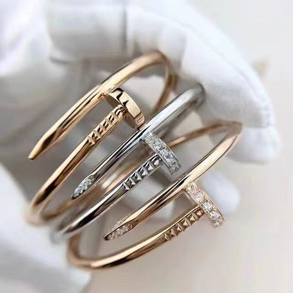 

nail bracelet designer bracelets luxury bangle jewelry men women fashion bangle titanium steel alloy gold-plated craft never fade, Black
