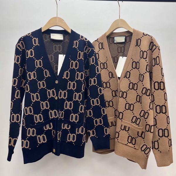 

classic designer women sweaters fashion letters knitted sweater casual autumn winter cardigan 2 colors optional, White;black