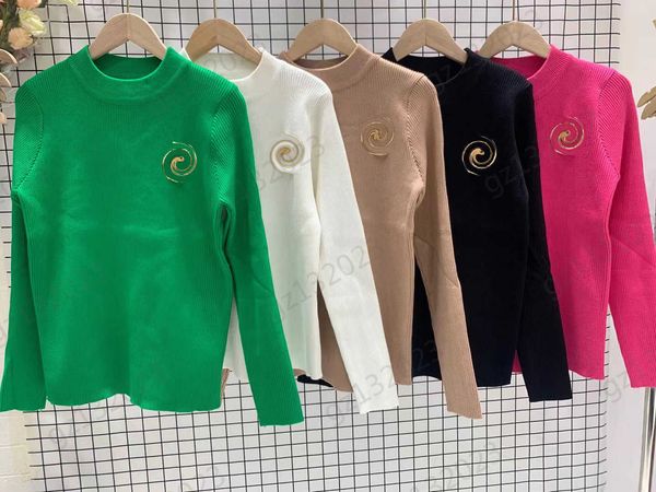 

womens sweaters printed logo crewneck long-sleeved knitted sweater standard simple style fashion joker knitwear designer brand women clothes, White;black