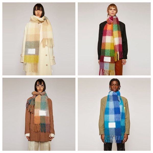 

2023 men and women general style cashmere scarf blanket women's colorful plaid tzitzit imitation aaa88, Blue;gray