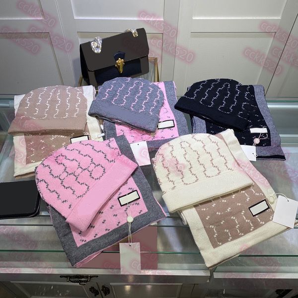 

letters embroidery beanies scarves fashion warm women wool hat 5 colors elastic cashmere scarves beanie