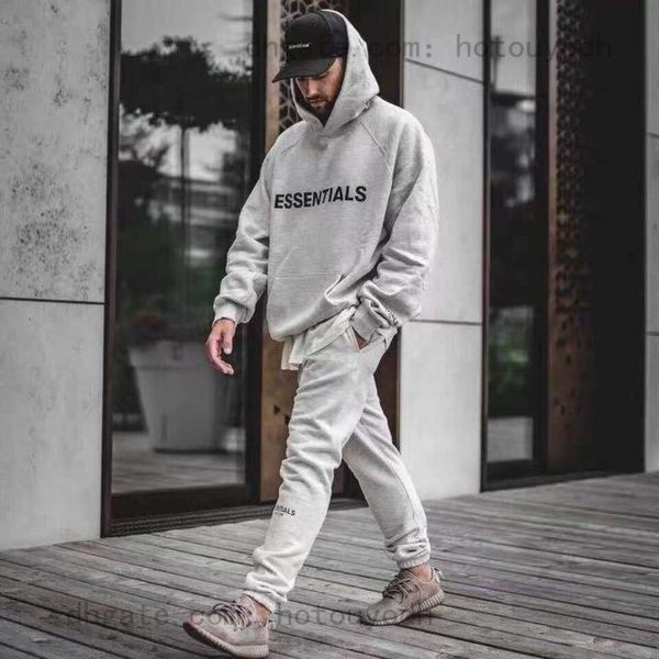 

basic men's and women's hooded sweatshirts es96 oversized sweatpants pure cotton lovers' clothes autumn and winter style esse, Gray