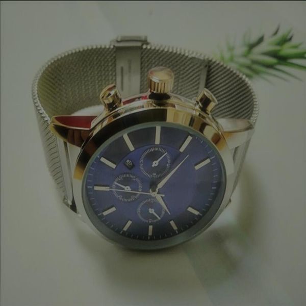 

r watch luxury black stainless steel mesh wristwatch clock men285n, Slivery;brown