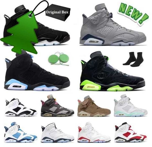 

box with 6 6s basketball shoes men women university blue red oreo midnight navy georgetown black cat iron grey mens womens outdoor sports