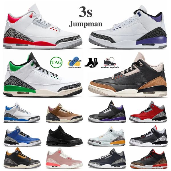 

jumpman 3 3s basketball shoes lightning university blue white oreo shimmer sport sneakers mens 2023 new, Black