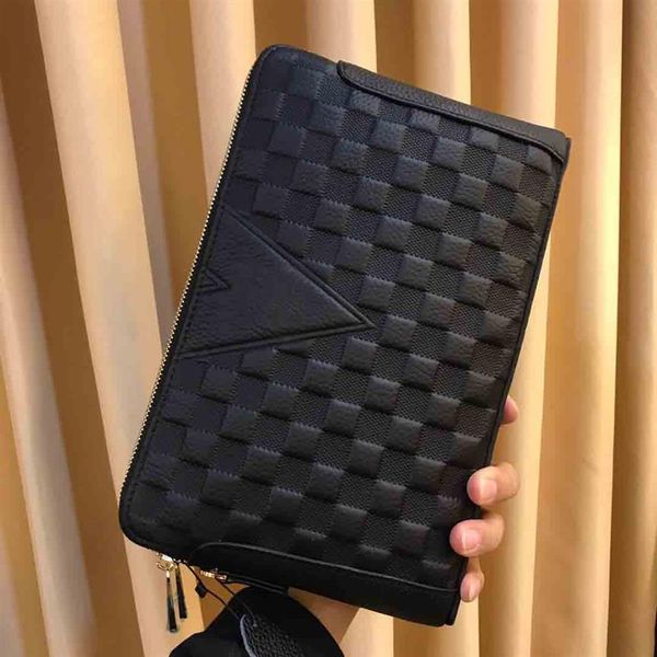 

style men popular new fashion business double zipper clutch purse men wallet long billfol cow genuine leather hand bag fast sh207u