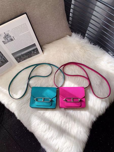 

designer women's bag fashion leather chain pig nose light blue h home kangkang bag