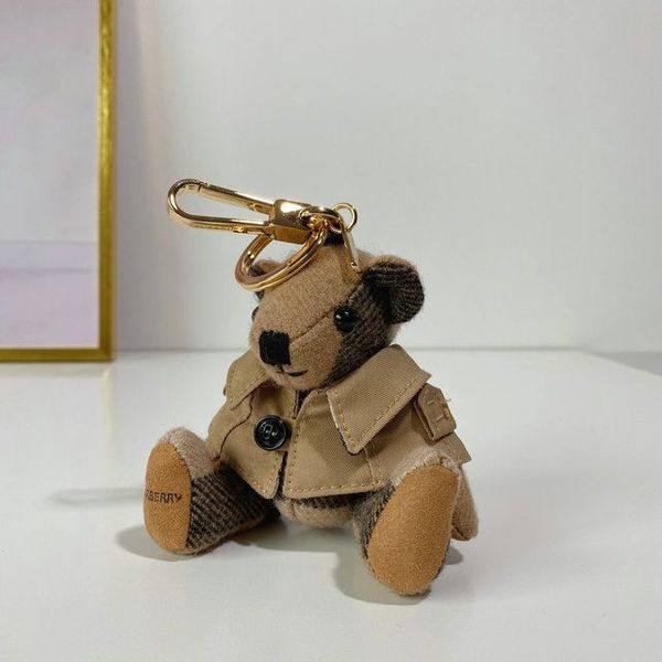 

designer letter wallet keychain keyring fashion bear purse pendant car bag chain charm gifts accessories with box, Silver