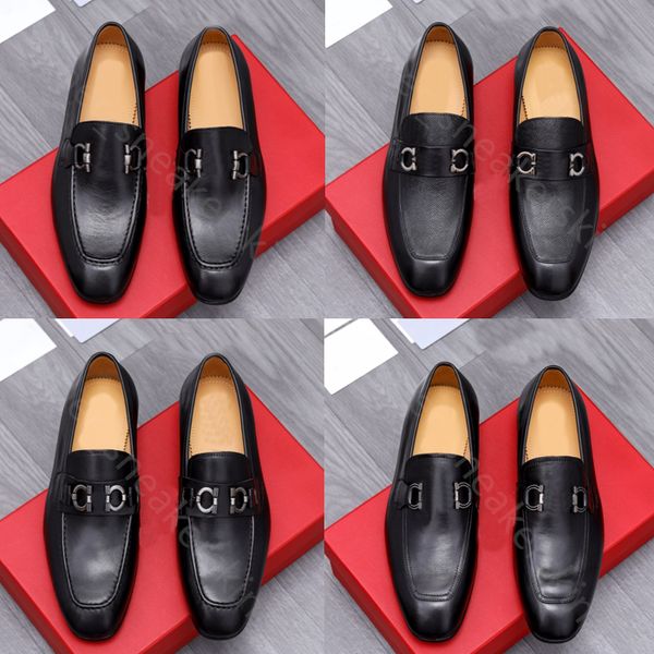 

2023 designers shoes men loafers luxurious genuine leather brown black mens casual designer dress shoes slip on wedding shoe with box 38-46