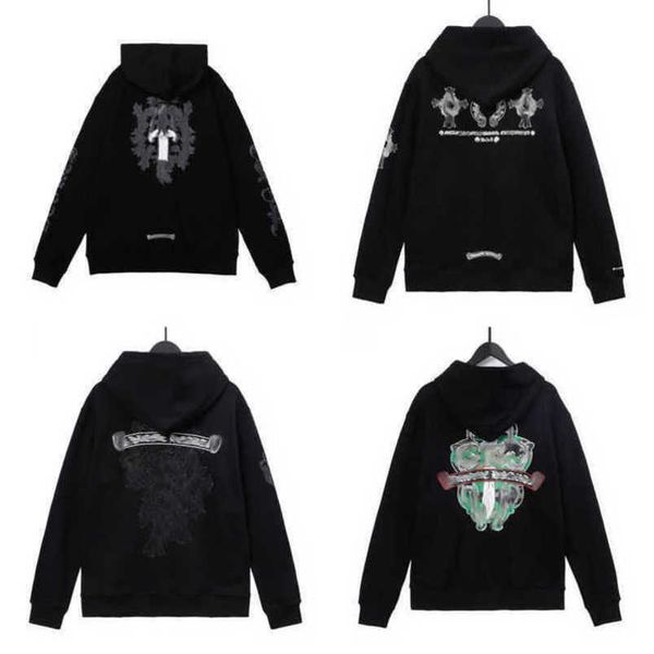 

luxury fashion men's jackets sweatshirts men women classic hoodies ch zipper hooded sweater designer cross pullover sanskrit hoodie cas, Black;brown
