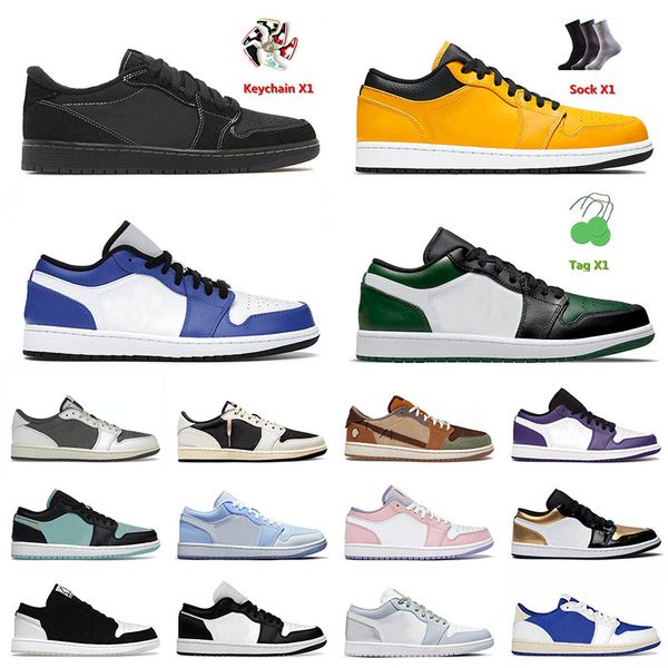 

arrival 2023 men basketball shoes 1 1s low pine green hyper royal fragment x ts pollen jumpman washed denim shadow toe mens women trainers