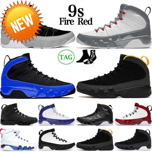 

new 9 9s mens basketball shoes fire red particle grey bred racer blue anthracite chile change the world university gold men