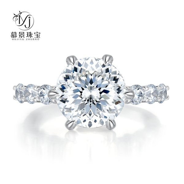 

wedding accessories pure silver engagement rings fadeless fireworks cut aurora diamond birdal ring proposal ring no fading ladies jewelry r3, White