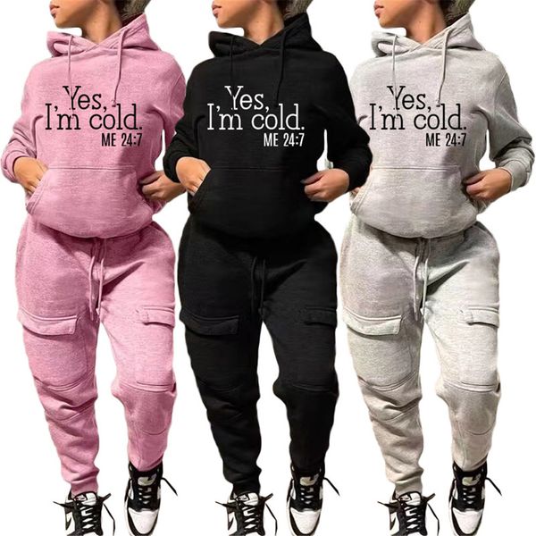 

plus size 2xl jogger suits women tracksuits fall winter clothing hooded hoodie and pants two piece set casual long sleeve sweatsuits black s, Gray