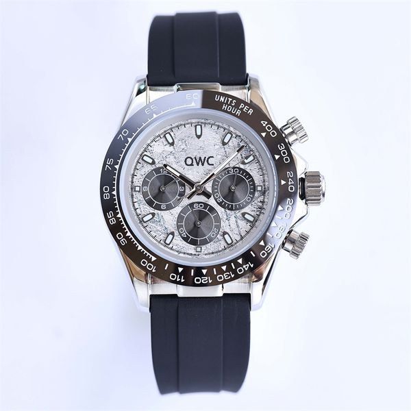 

watch 41mm automatic mens watch with box stainless steel multi dial waterproof luminous classic generous rubber strap adjustable watches, Slivery;brown