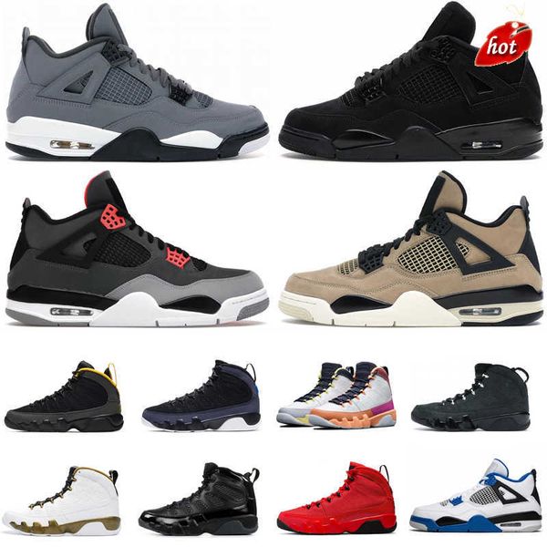 

og 4s 9 basketball shoes 9s 4 red thunder black cat chile red university blue change the world white oreo mens retro designer sneakers dark