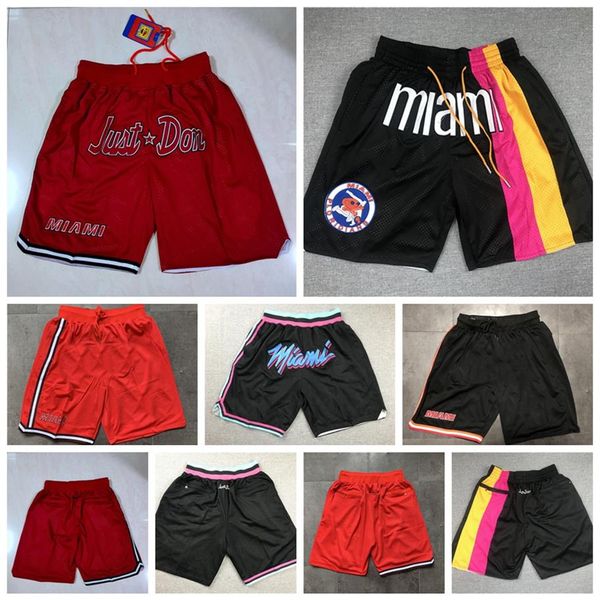 

2021 mens just don pocket shorts authentic stitched miamih dwyane 3 wade jimmy 22 butler just don retro mesh classic basketball sh2967, White;black