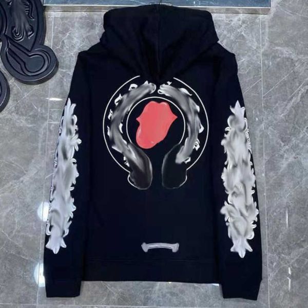 

sweatshirts men's luxury fashion jackets hoodies men women designer boy sanskrit print sweater zipper hooded cross pullover hoodie casu, Black