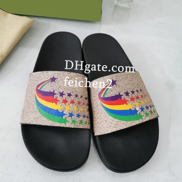 

New style Men Slippers Designer Women Sandals with Flower Box Dust Bag Shoe tiger snake print Slide Summer Wide Flat Slipper size 35-46 Unisex Home shoes bath slippers, Color 1#