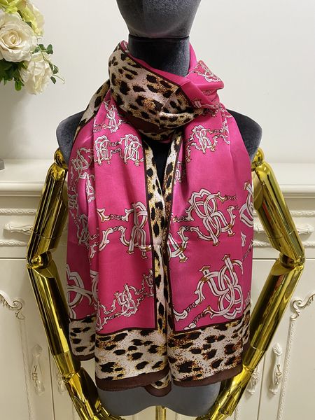 

women's scarf 100% silk material print letters leopard grain pattern beautiful scarves shawl size 180cm -65cm, Blue;gray