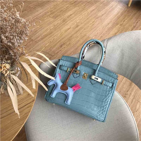 

herme birkins birkins bagsfrench spring and summer crocodile pattern platinum one shoulder messenger luxury small leather women's