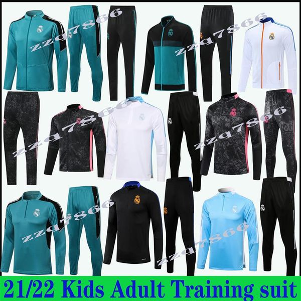 

2021 kids hazard tracksuit soccer training suit jacket 2022 marcelo vini jr benzema modric jogging zipper football training284k, Black