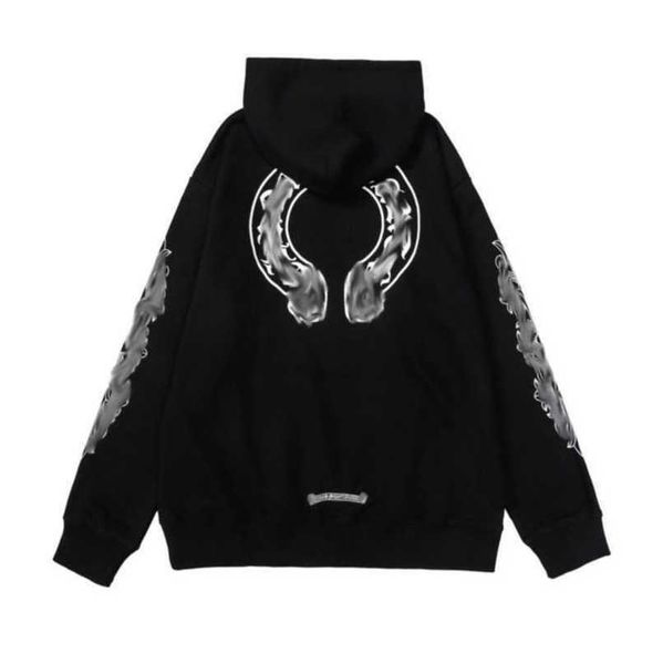

fashion luxury sweatshirts men's jackets ch hoodies men women designer boy sanskrit print sweater zipper hooded cross pullover hoodie c, Black