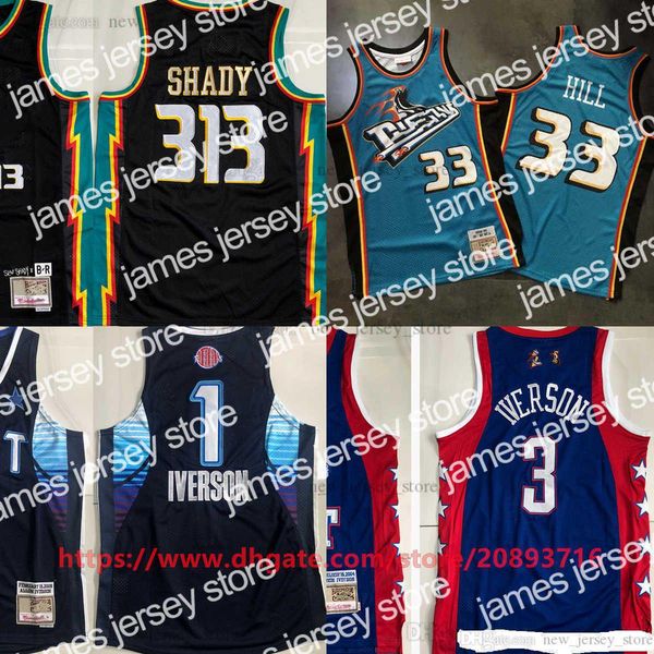 

basketball jerseys mitchell and ness authentic embroidery basketball 313eminemjerseys jerseys retro digital print 1998-99 #33 granthill jers, Black;red