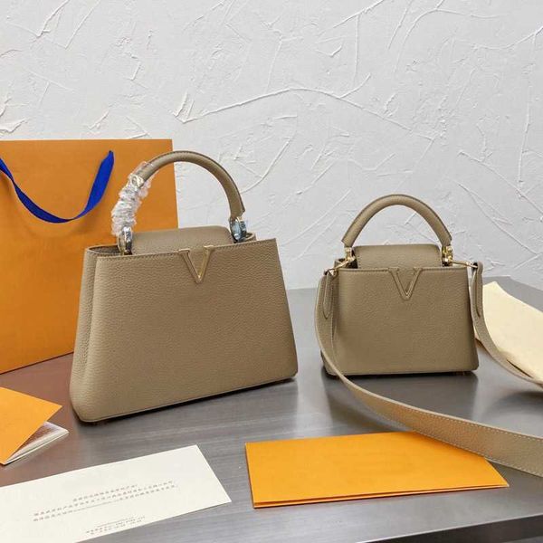 

star style handbag lady tote bag women hand bags litchee pattern genuine leather shoulder bag famous crossbody bag detchable strap two size