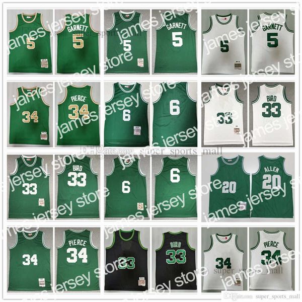 

basketball jerseys retro mitchell ness jersey basketball 34 paul 33 larry bird pierce 5 kevin 6 bill garnett russell 9 rajon 20 ray rondo al, Black;red