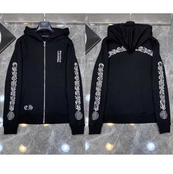 

luxury men's fashion jackets sweatshirts men women classic hoodies zipper hooded sweater designer cross pullover sanskrit hoodie casual, Black;brown