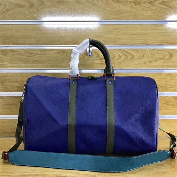 

duffel bags mens womens travel sport handbags keepall 55 mosaic orange chain black blue outdoor bag x5rn#2515