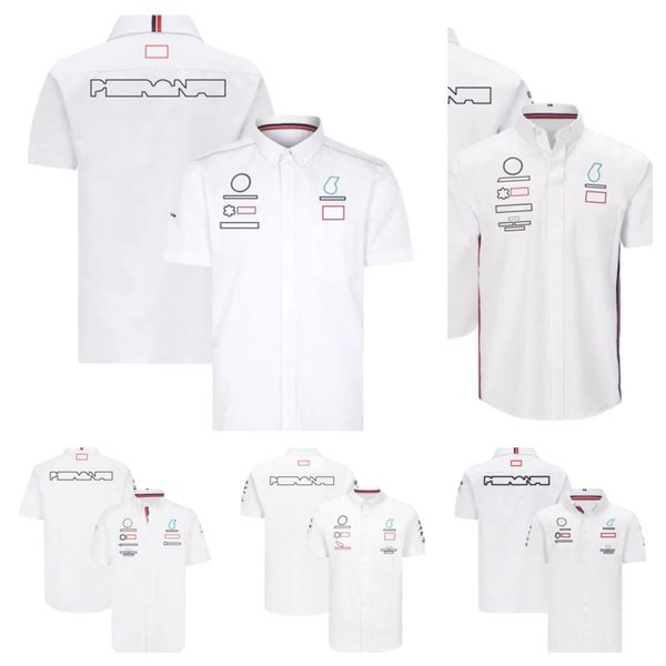 

new f1 racing suit men's short sleeve lapel shirt custom car overalls