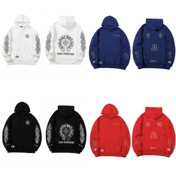 

fashion mens luxury jackets sweatshirts designer hoodies ch men women zipper cross scroll simple hooded sweater pullover hoodie casual coat, Black;brown