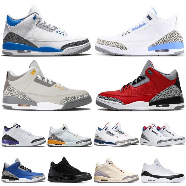 

jumpman 3 university blue 3s basketball shoes black cat fire red men sneakers starfish metallic green what the mushroom mens sports size 36-