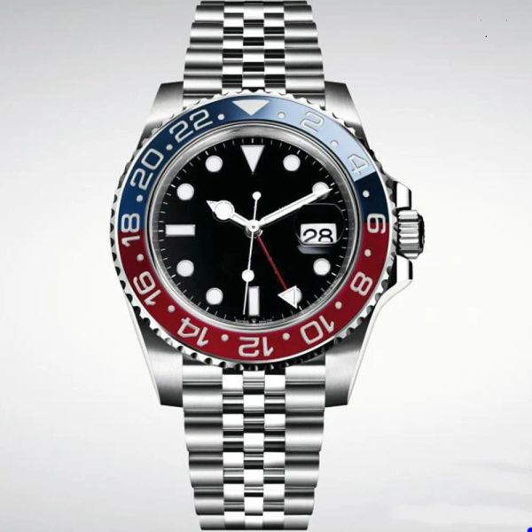 

mens/womens watches automatic mechanical 40mm watch 904l stainless steel blue black ceramic sapphire glass super luminous wristwatches montr, Slivery;brown