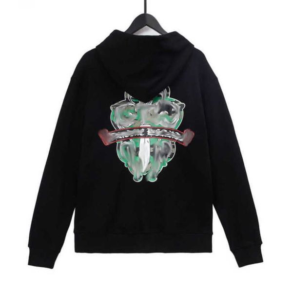 

fashion sweatshirts luxury men's jackets men women classic hoodies zipper hooded sweater designer cross pullover sanskrit hoodie casual, Black