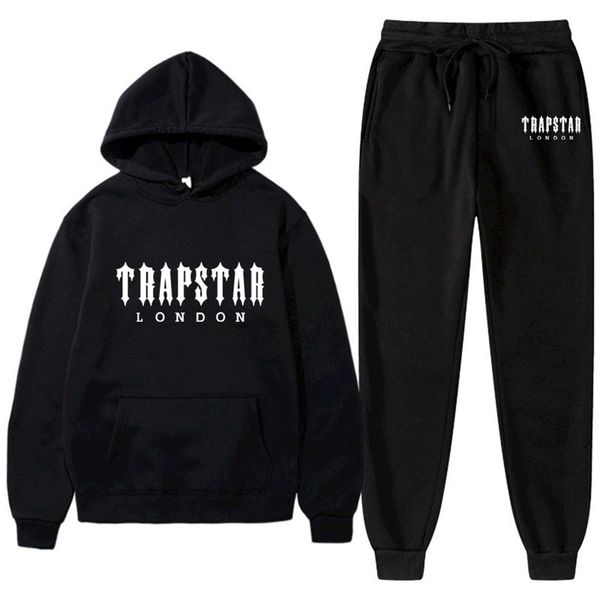 

trapstar london brand designer men's tracksuits hoodie letter printing fleece hoodie fashion hip hop streetwear jogger set outfit for c, Gray