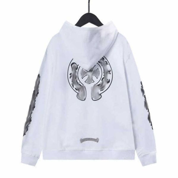 

sweatshirts fashion men's luxury jackets ch hoodies men women designer boy sanskrit print sweater zipper hooded cross pullover hoodie c, Black