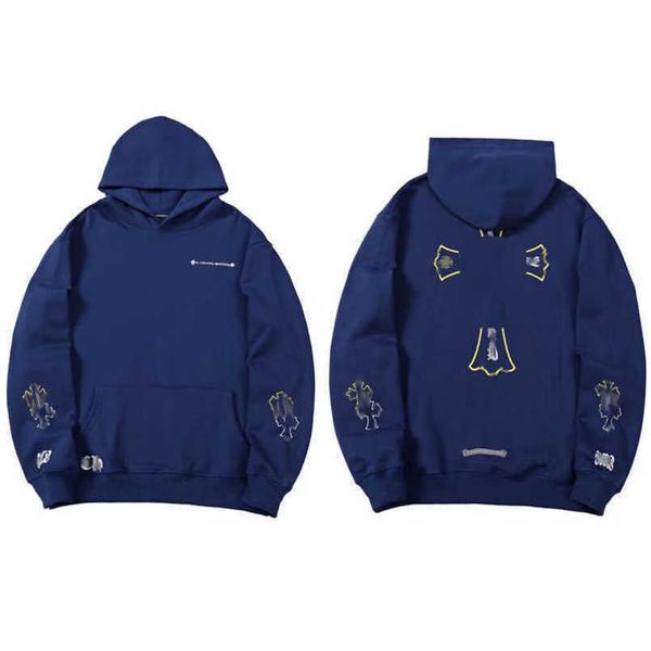 

luxury mens jackets fashion sweatshirts designer hoodies ch men women zipper cross scroll simple hooded sweater pullover hoodie casual coat, Black